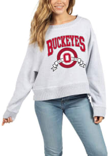 Womens Charcoal Ohio State Buckeyes Cool Down Crew Sweatshirt