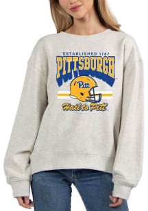 Womens Ash Pitt Panthers Old school Crew Sweatshirt
