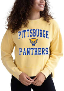 Womens Yellow Pitt Panthers Malibu Crew Sweatshirt