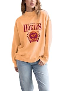 Virginia Tech Hokies Womens Orange Nantucket Crew Sweatshirt