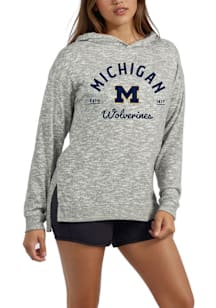 Michigan Wolverines Womens Grey Snuggle Up Hooded Sweatshirt