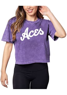 Evansville Purple Aces Womens Purple Short and Sweet Short Sleeve T-Shirt