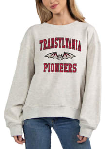 Transylvania Pioneers Womens Ash Old School Crew Sweatshirt