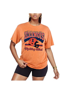 Illinois Fighting Illini Womens Orange Heritage Short Sleeve T-Shirt