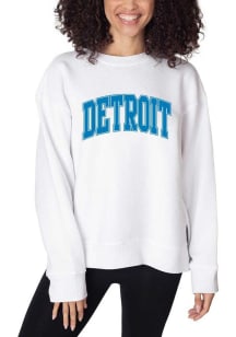 Detroit Womens White Arched Wordmark Crew Sweatshirt