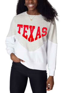 Texas Womens White Satin Embroidery Crew Sweatshirt