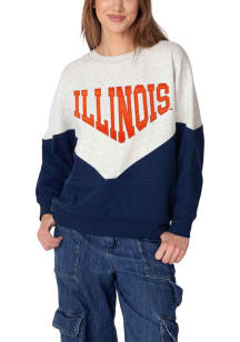 Womens Grey Illinois Fighting Illini Heritage Crew Sweatshirt