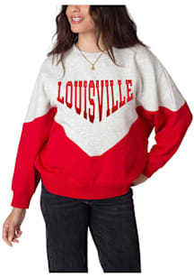 Louisville Cardinals Womens Grey Heritage Crew Sweatshirt