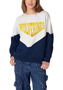 Michigan Wolverines Womens Grey Heritage Crew Sweatshirt