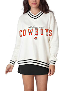 Oklahoma State Cowboys Womens White Letterman Crew Sweatshirt
