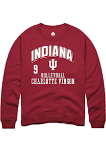 Charlotte Vinson Indiana Hoosiers Mens Crimson NIL Arch Logo Player Crew
