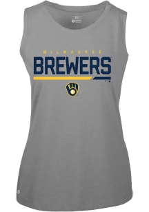 Levelwear Milwaukee Brewers Womens Grey Macy Tank Top