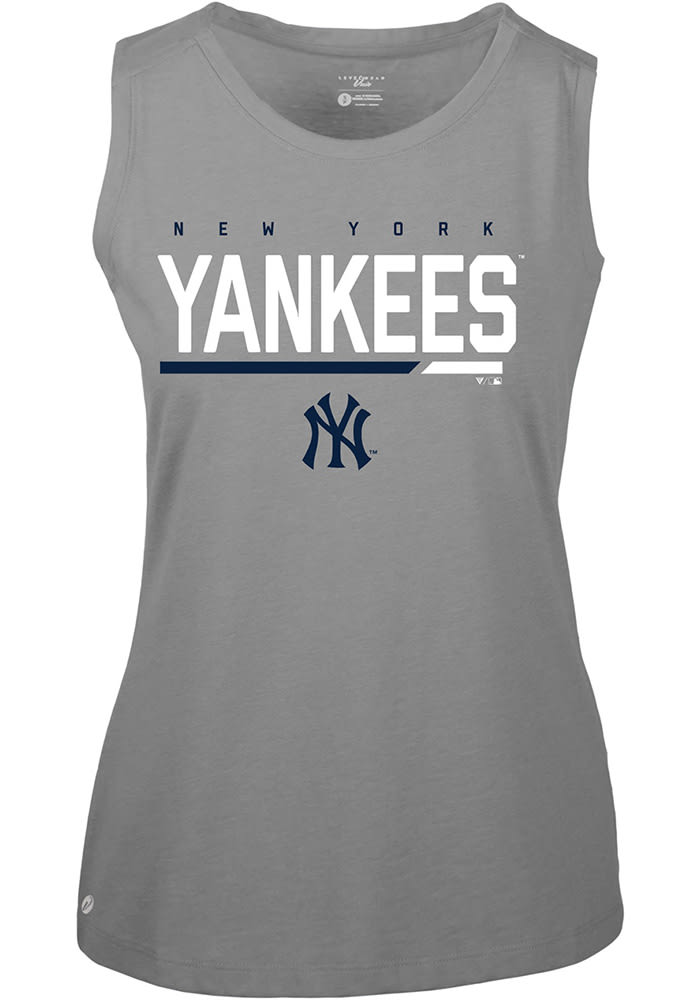 Levelwear New York Yankees Women's Grey Macy Tank Top, Grey, 65% Polyester / 35% Cotton, Size XL, Rally House