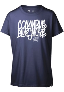 Levelwear Columbus Blue Jackets Womens Navy Blue Teagan Grafitti Short Sleeve T-Shirt