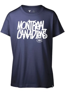 Levelwear Montreal Canadiens Womens Navy Blue Teagan Grafitti Short Sleeve T-Shirt