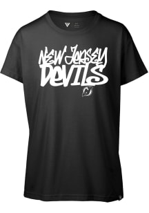 Levelwear New Jersey Devils Womens Black Teagan Grafitti Short Sleeve T-Shirt