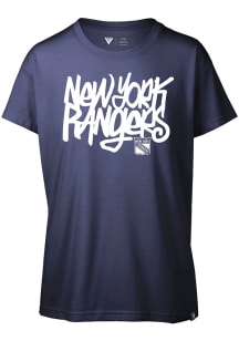 Levelwear New York Rangers Womens Navy Blue Teagan Grafitti Short Sleeve T-Shirt