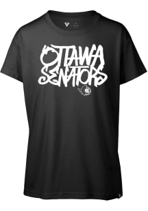 Levelwear Ottawa Senators Womens Black Teagan Grafitti Short Sleeve T-Shirt