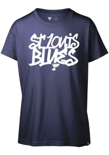 Levelwear St Louis Blues Womens Navy Blue Teagan Grafitti Short Sleeve T-Shirt