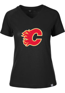 Levelwear Calgary Flames Womens Black Ariya Short Sleeve T-Shirt