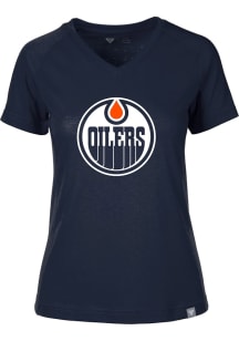 Levelwear Edmonton Oilers Womens Navy Blue Ariya Short Sleeve T-Shirt