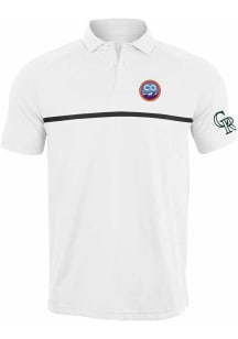 Levelwear Colorado Rockies Mens White City Connect Sector Short Sleeve Polo