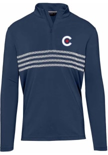 Levelwear Chicago Cubs Mens Navy Blue City Connect Asher Long Sleeve 1/4 Zip Pullover