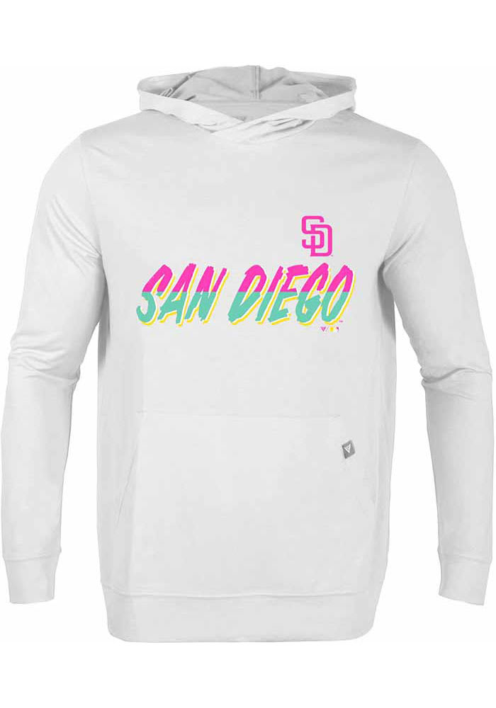 Levelwear San Diego Padres White City Connect Relay Hood, White, 65% Polyester / 35% Cotton, Size S, Rally House