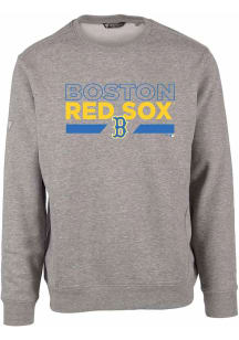 Levelwear Boston Red Sox Mens Grey City Connect Zane Long Sleeve Crew Sweatshirt