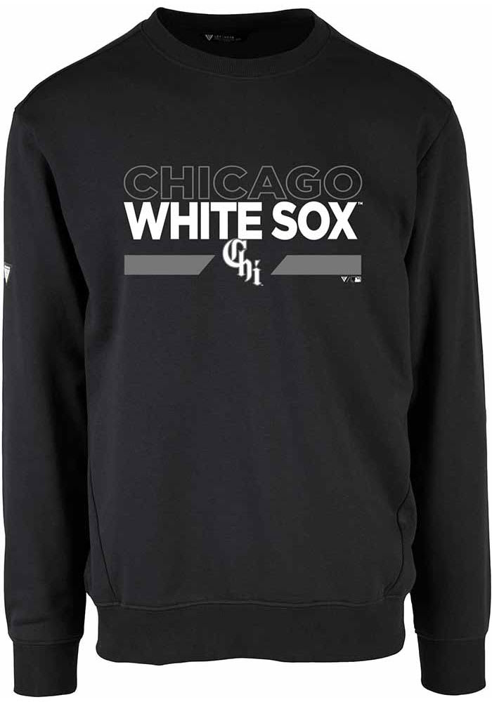 Levelwear Chicago White Sox Black Zane Long Sleeve Crew Sweatshirt, Black, 80% Cotton / 20% POLYESTER, Size L, Rally House