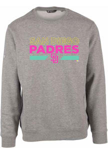 Levelwear San Diego Padres Mens Grey City Connect Zane Long Sleeve Crew Sweatshirt