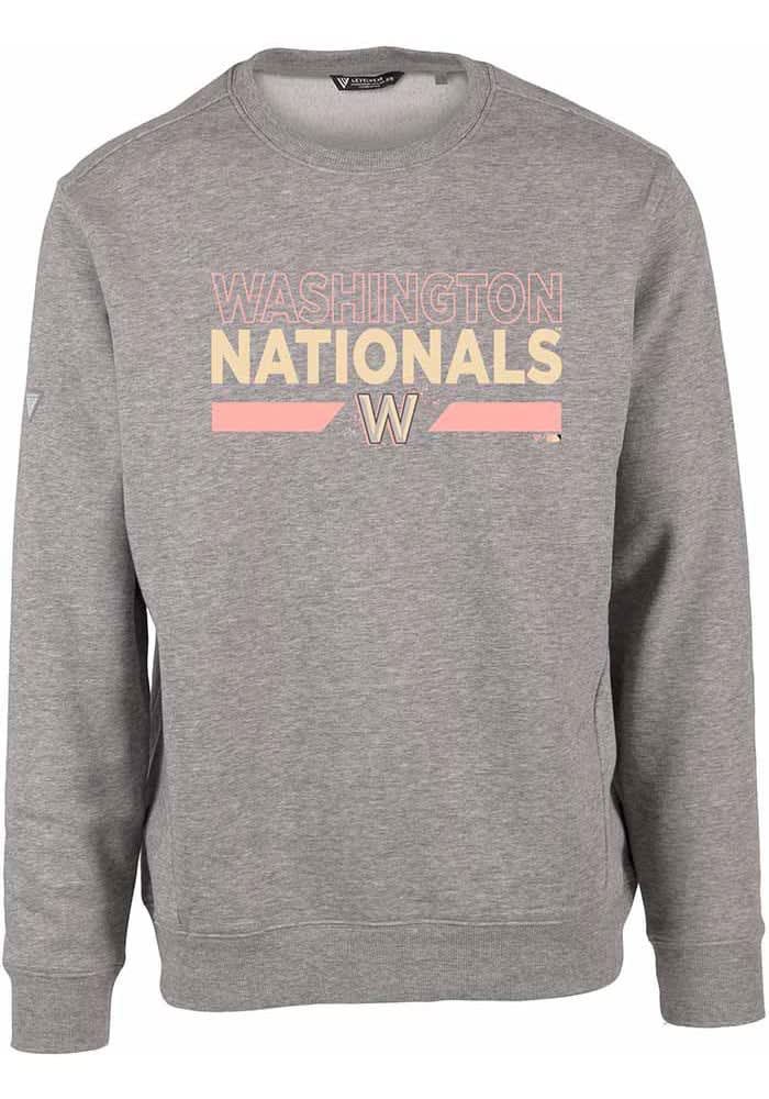 Levelwear Washington Nationals Grey City Connect Zander Long Sleeve Hoodie, Grey, 100% POLYESTER, Size S, Rally House