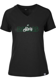 Levelwear Dallas Stars Womens Black Ariya Short Sleeve T-Shirt