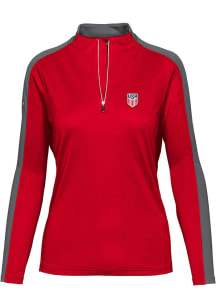 Levelwear USMNT Womens Red Remi 1/4 Zip Pullover