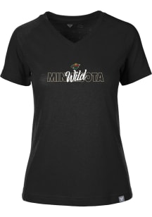 Levelwear Minnesota Wild Womens Black Ariya Short Sleeve T-Shirt