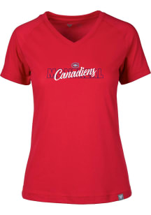 Levelwear Montreal Canadiens Womens Red Ariya Short Sleeve T-Shirt