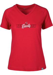 Levelwear New Jersey Devils Womens Red Ariya Short Sleeve T-Shirt