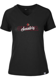 Levelwear Ottawa Senators Womens Black Ariya Short Sleeve T-Shirt