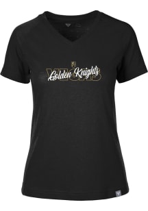 Levelwear Vegas Golden Knights Womens Black Ariya Short Sleeve T-Shirt