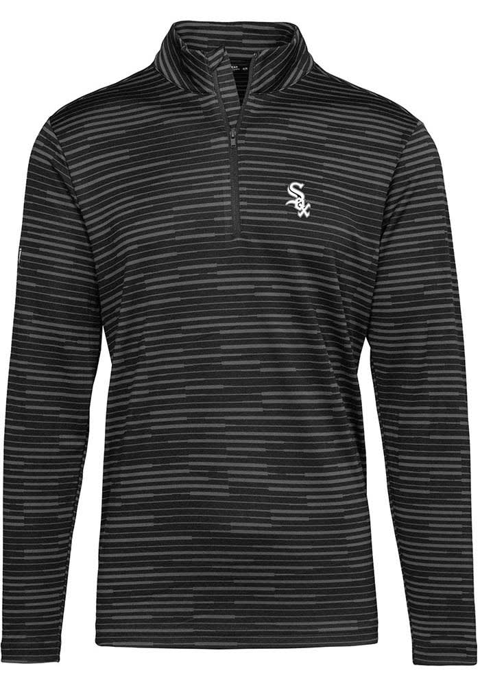 Levelwear Chicago White Sox Black City Connect Calibre Long Sleeve 1/4 Zip Pullover, Black, 88% Polyester / 12% SPANDEX, Size 4XL, Rally House