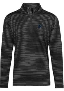 Levelwear Miami Marlins Mens Black Gear Long Sleeve 1/4 Zip Pullover