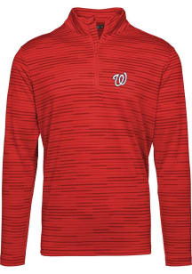 Levelwear Washington Nationals Mens Red Gear Long Sleeve Qtr Zip Pullover