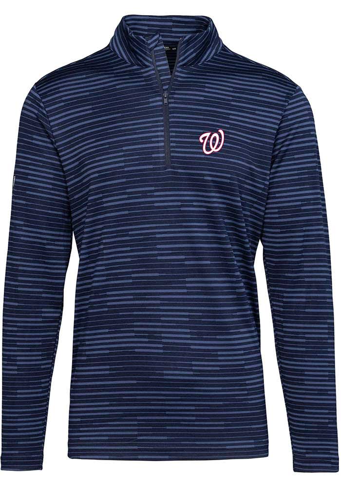 Levelwear Washington Nationals Navy Blue Gear Long Sleeve 1/4 Zip Pullover, Navy Blue, 100% POLYESTER, Size L, Rally House