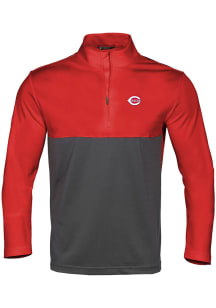 Levelwear Cincinnati Reds Mens Red Pursue Long Sleeve 1/4 Zip Pullover