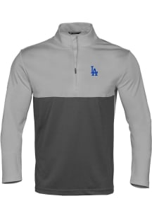 Levelwear Los Angeles Dodgers Mens Grey Pursue Long Sleeve 1/4 Zip Pullover