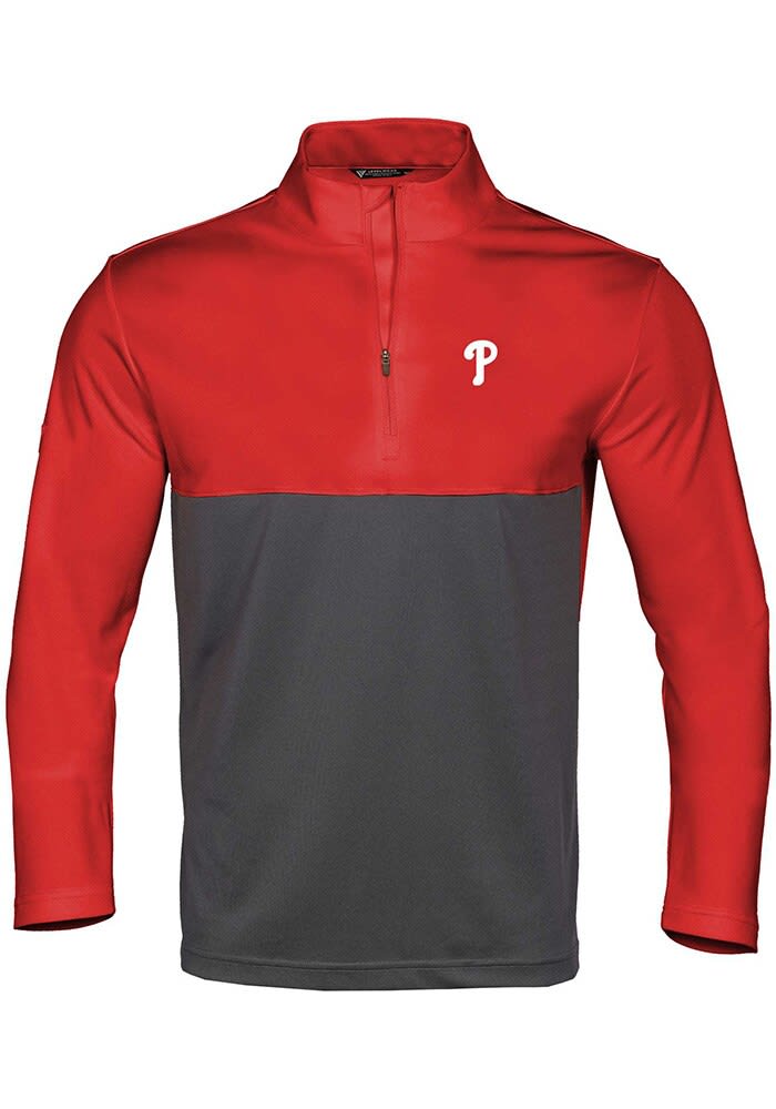 Levelwear Philadelphia Phillies Red Gear Long Sleeve 1/4 Zip Pullover, Red, 100% POLYESTER, Size XL, Rally House