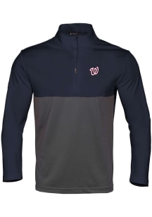 Levelwear Washington Nationals Mens Navy Blue Pursue Long Sleeve 1/4 Zip Pullover