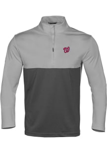 Levelwear Washington Nationals Mens Grey Pursue Long Sleeve 1/4 Zip Pullover