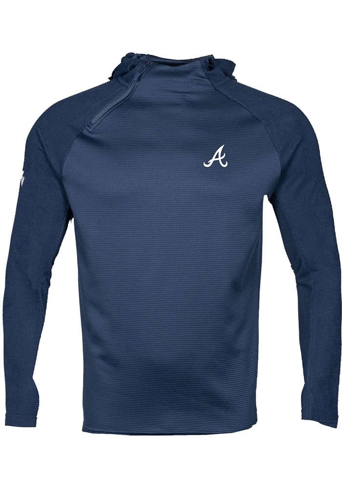 Levelwear Atlanta Braves Navy Blue Podium Long Sleeve Hoodie, Navy Blue, 80% Cotton / 20% POLYESTER, Size M, Rally House