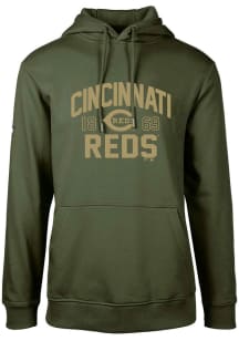 Levelwear Cincinnati Reds Mens Green Podium Long Sleeve Hoodie